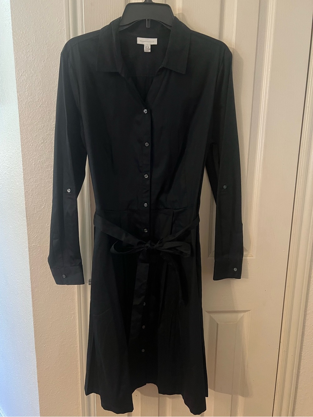 Charter Club Black Shirt Dress with Tie Waist
